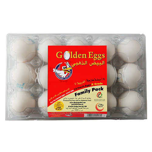 Family White Eggs Box 15 pcs