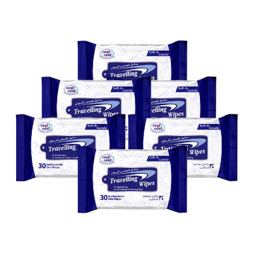 Travelling Wipes 30's (Pack of 6)