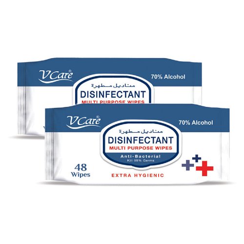V Care Anti-Bacterial  Wipes 48's (Pack Of 2)
