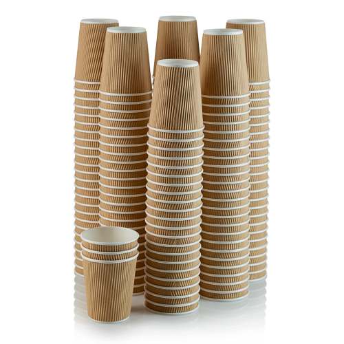 Disposable Brown Coffee Cups 8 oz