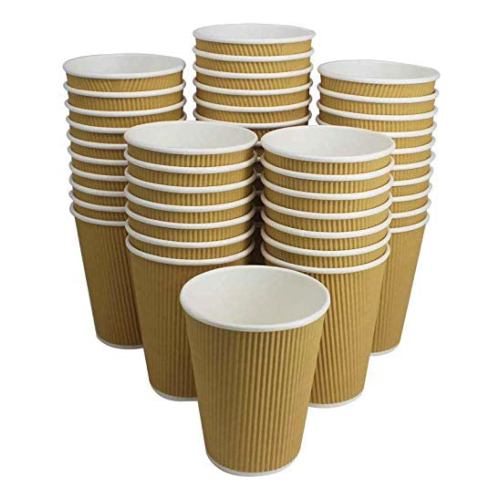 Disposable Brown Coffee Cups 12 oz