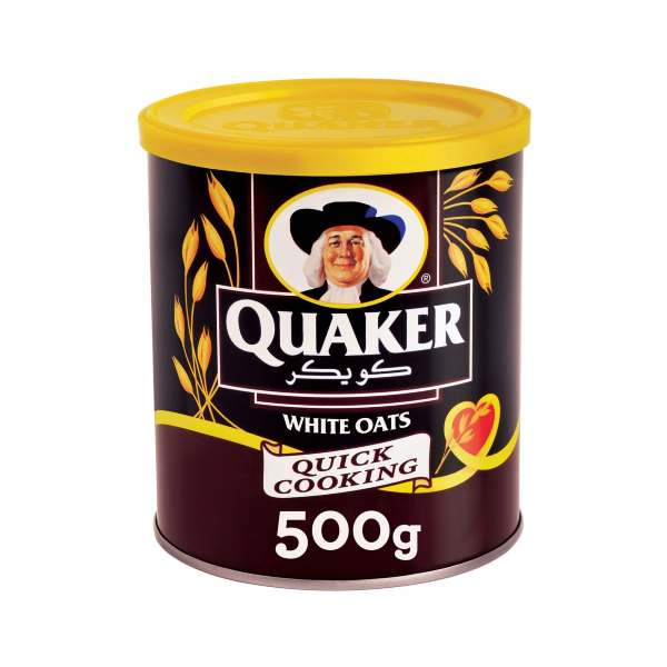 Quacker Quick Cooking White Oats Tin 500g