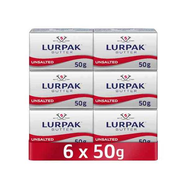 Lurpak Unsalted Butter Blocks 50gx6