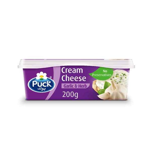 Puck Cream Cheese Garlic & Herbs Natural Spread 200g