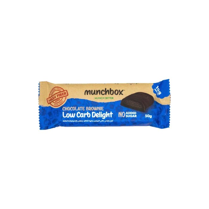 Munchbox Chocolate Brownie Low Carb Delight Keto Bar 50g