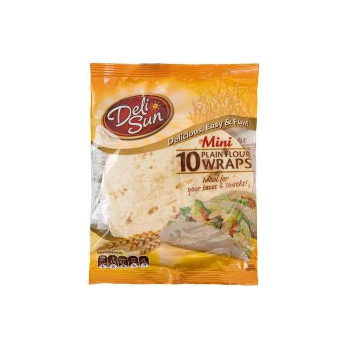 Deli Sun Mini Plain Flour Wraps (Pack of 10)