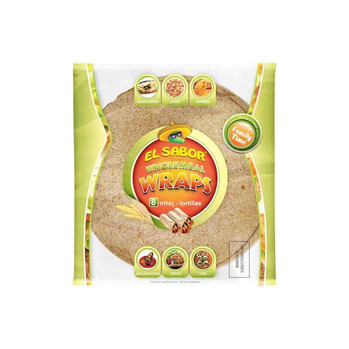 El Sabor Wholemeal Tortillas Wraps 360g
