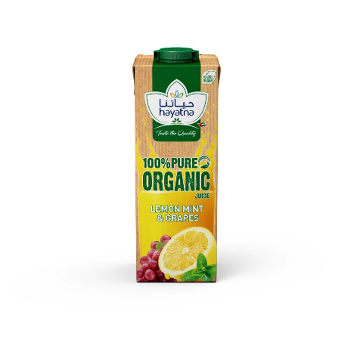 Hayatna Organic UHT Lemon Mint & Grapes Juice 1L